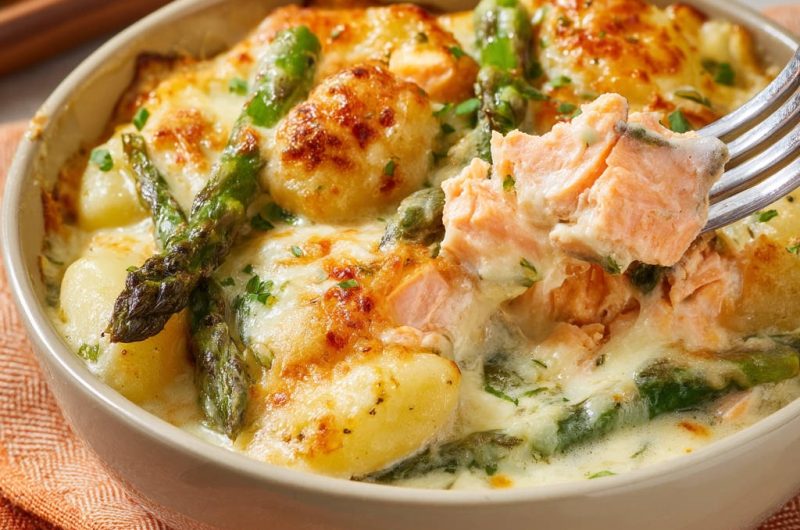 Gnocchi-Lachs-Auflauf