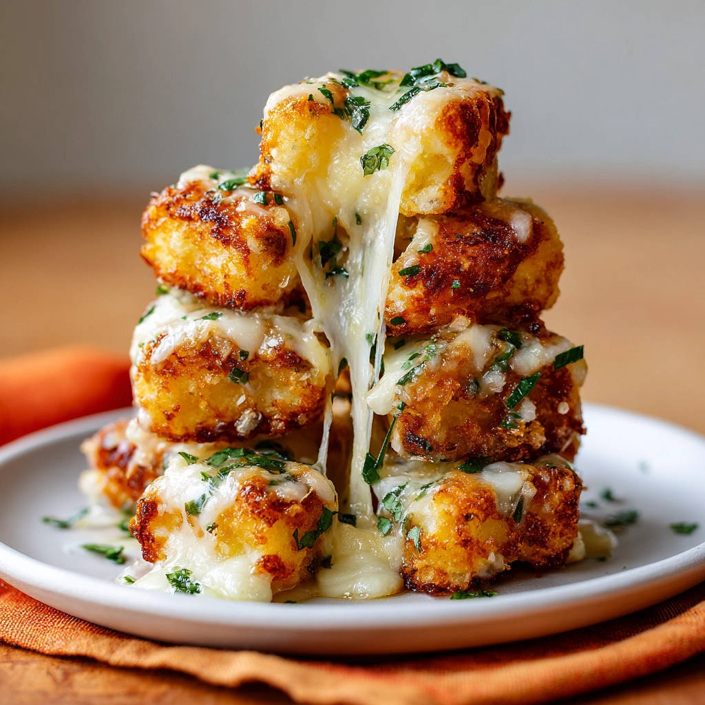 Käse-Kräuter-Brötchen mit perfekt geschmolzenem Käse, der zwischen den einzelnen Brötchen heraustropft.