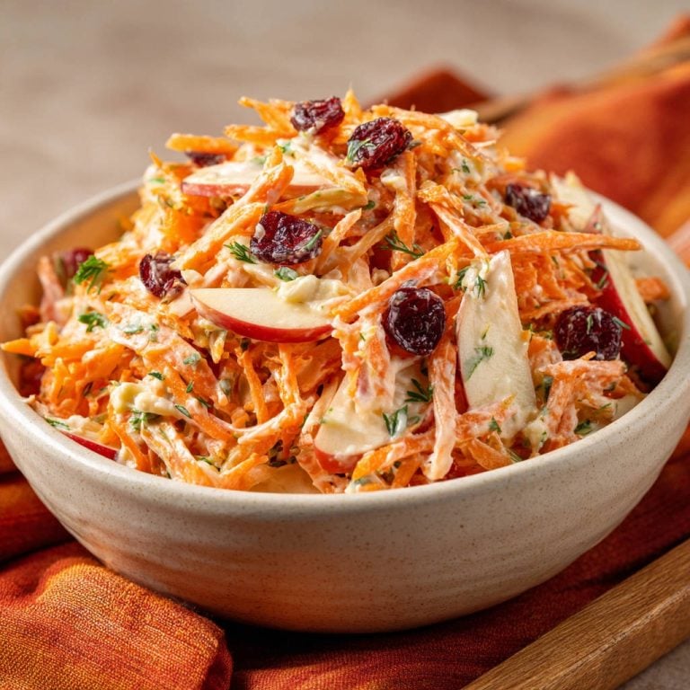 Cremiger Karottensalat mit Apfel & Cranberries