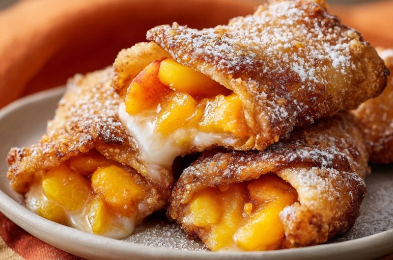Frittierte Pfirsich-Taschen