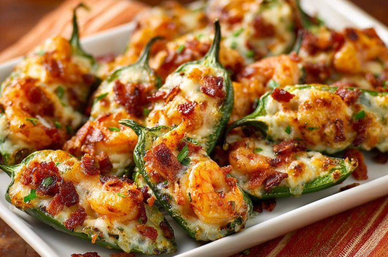 Gefüllte Jalapeños Garnelen Speck