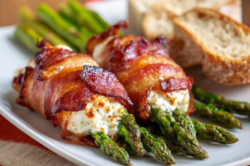 Spargel-Päckchen im Speckmantel