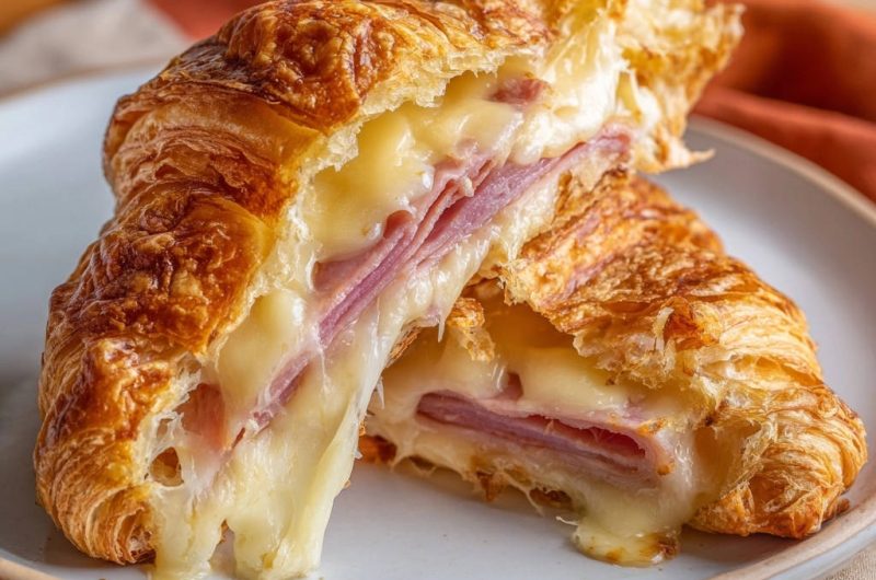 Goldene Schinken-Käse-Croissants
