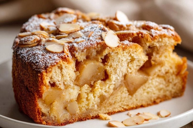 Saftiger Apfelkuchen mit Mandeln