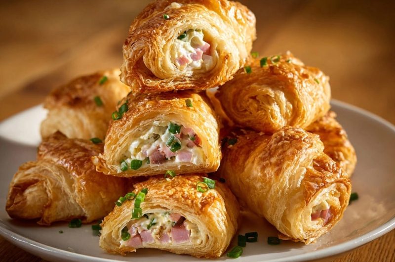 Schinken-Käse-Blätterteig-Röllchen