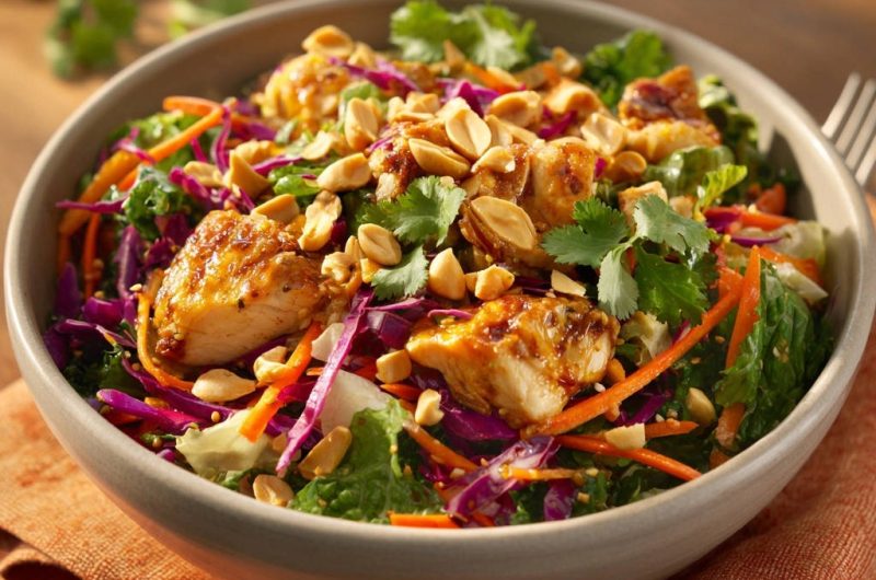 Asiatischer Erdnuss-Hähnchen-Salat