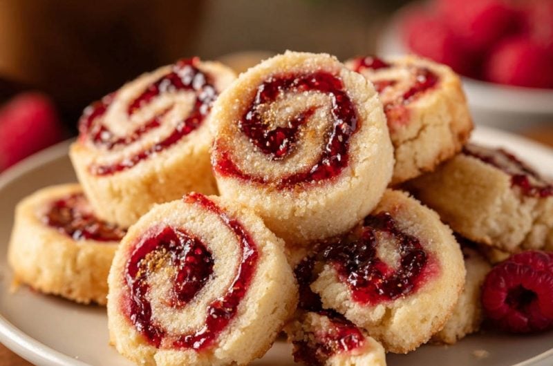 Himbeer-Mürbteig-Röllchen