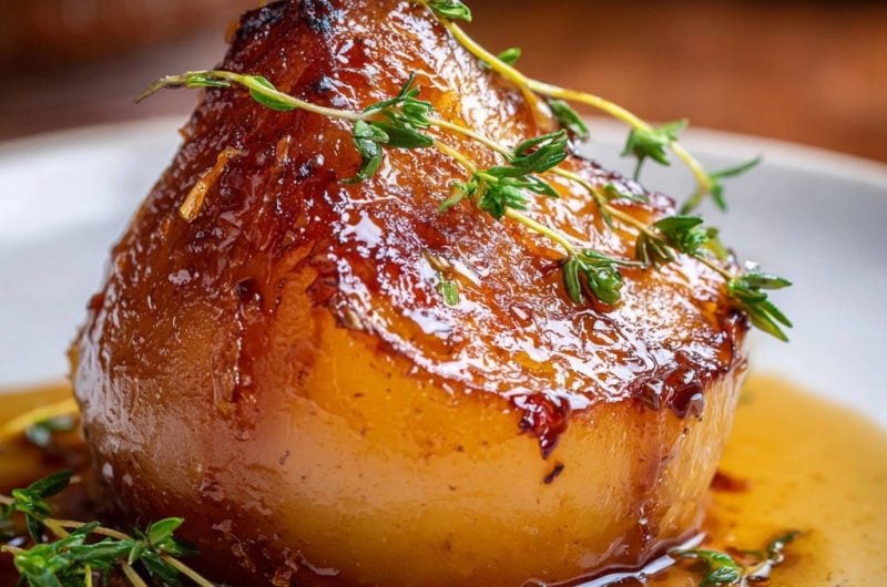 Karamellisierte Thymian-Birnen vom Blech