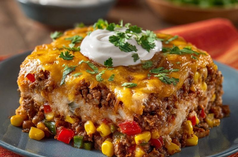 Mexikanischer Hackfleisch-Schichtauflauf