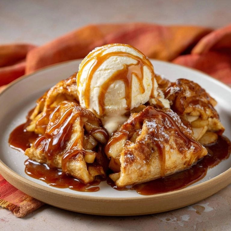 Apfel-Karamell-Täschchen mit Vanilleeis: Saftig & niemals matschig!