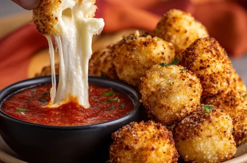 Goldbraune Mozzarella-Bällchen