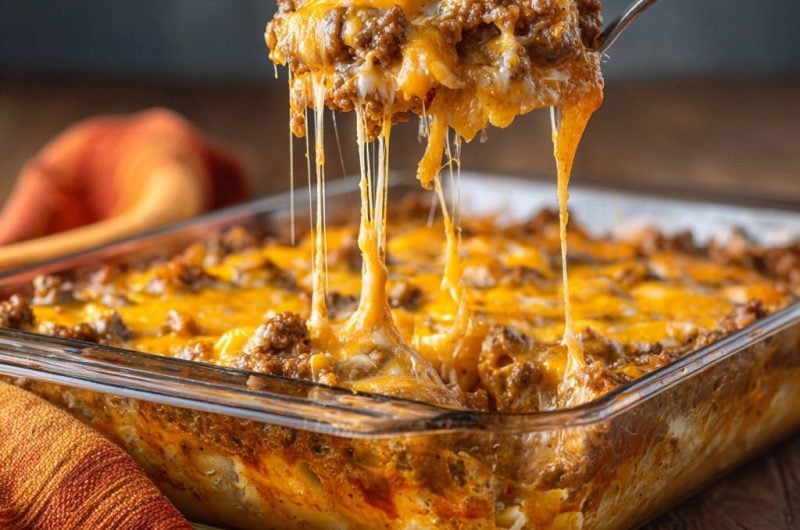 Herzhafter Käse-Hack-Auflauf