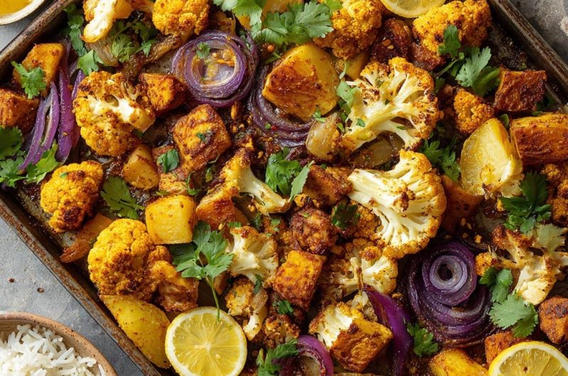 Ofen-Gemüse mit Paneer