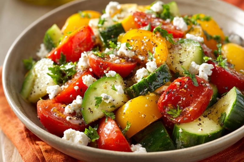 Tomaten-Gurken-Feta-Salat