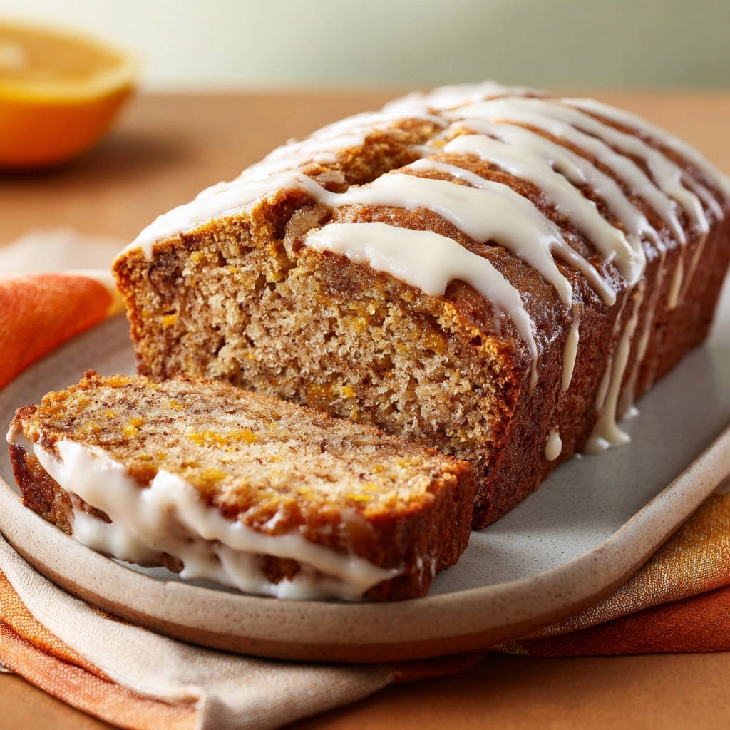 Zimt-Swirl-Rührkuchen angeschnitten mit zarter Glasur, die auf dem saftigen Inneren herunterläuft.