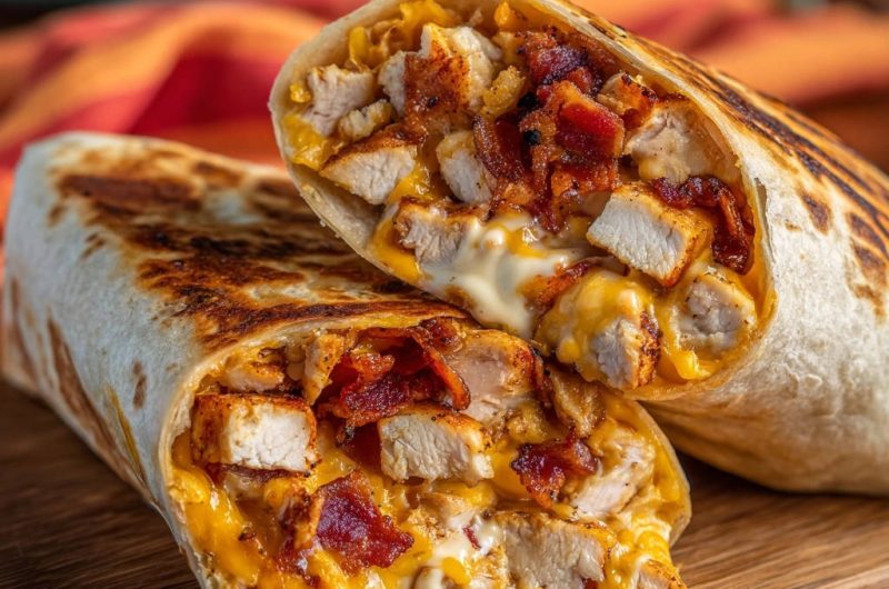 Ultimativer Bacon-Hähnchen-Käse-Wrap