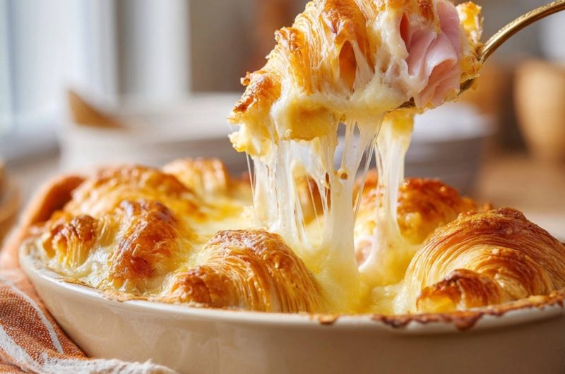 Croissant-Schinken-Käse-Auflauf