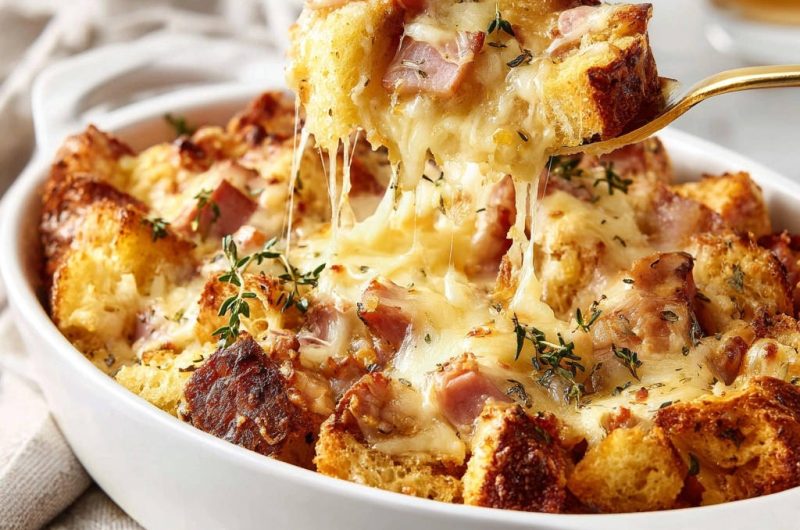 Käse-Schinken-Brotauflauf