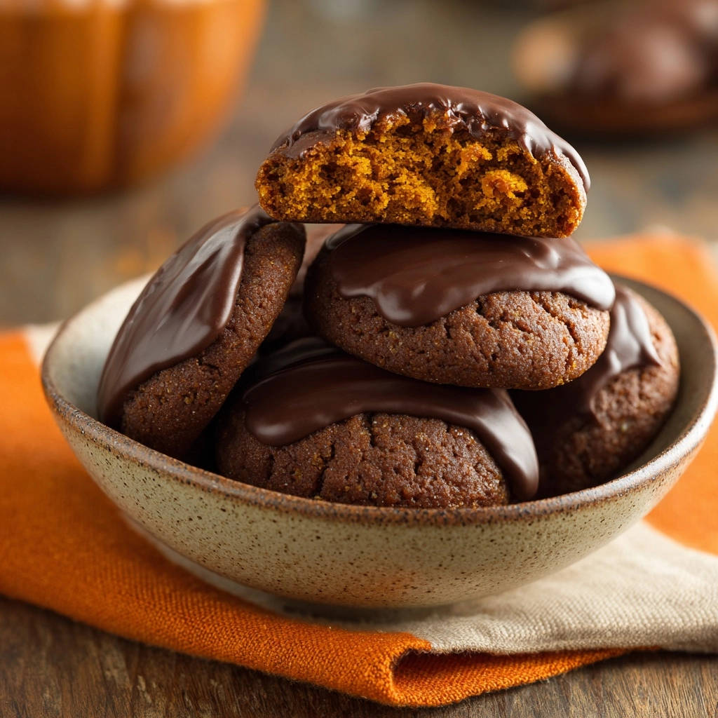 Saftige Schoko-Lebkuchen werden angeschnitten gezeigt, mit einer glänzenden Schokoladenglasur und einem weichen Inneren.