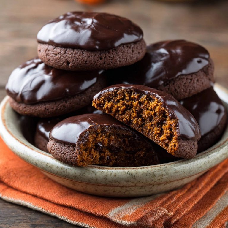 Saftige Schoko-Lebkuchen angeschnitten mit einem detaillierten Blick auf das weiche Innere und die Schokoladenglasur.
