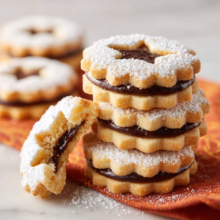 Zarte Schoko-Mürbeplätzchen angeschnitten, die zeigen, wie saftig sie sind, mit Puderzucker bestäubt.