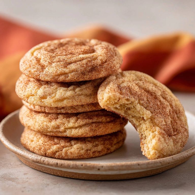 Snickerdoodles wie von Oma, angeschnitten und im Detail auf einem Teller gestapelt, mit sichtbarer zarter Krume.