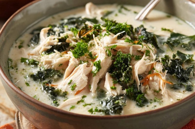 Cremige Hähnchen-Grünkohl-Suppe