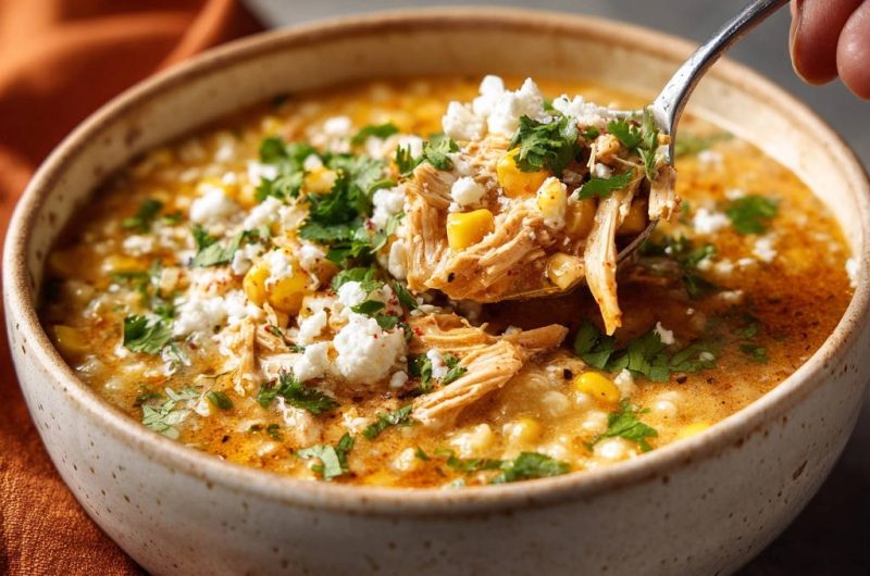 Cremige Hähnchen-Mais-Suppe