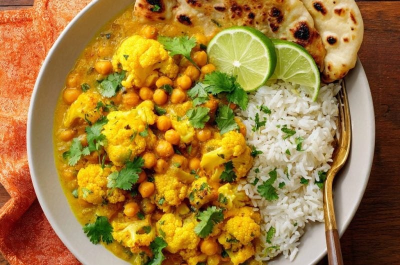 Cremiges Blumenkohl-Kichererbsen-Curry