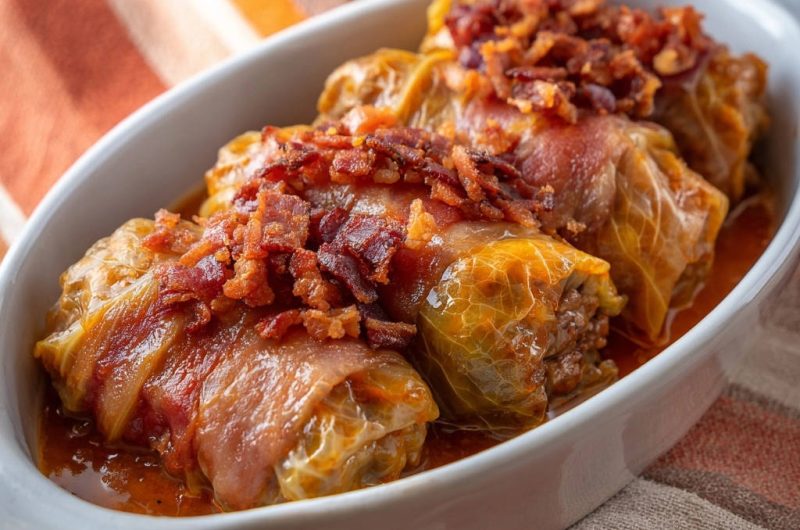 Herzhafte Krautwickel mit knusprigem Bacon