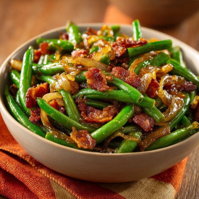 Knackige Grüne Bohnen mit Speck und Zwiebeln: Nie wieder matschig!