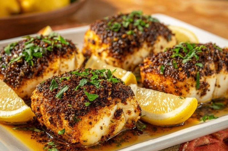 Knusprig-gebackener Fisch mit Kräuter-Zitronen-Kruste