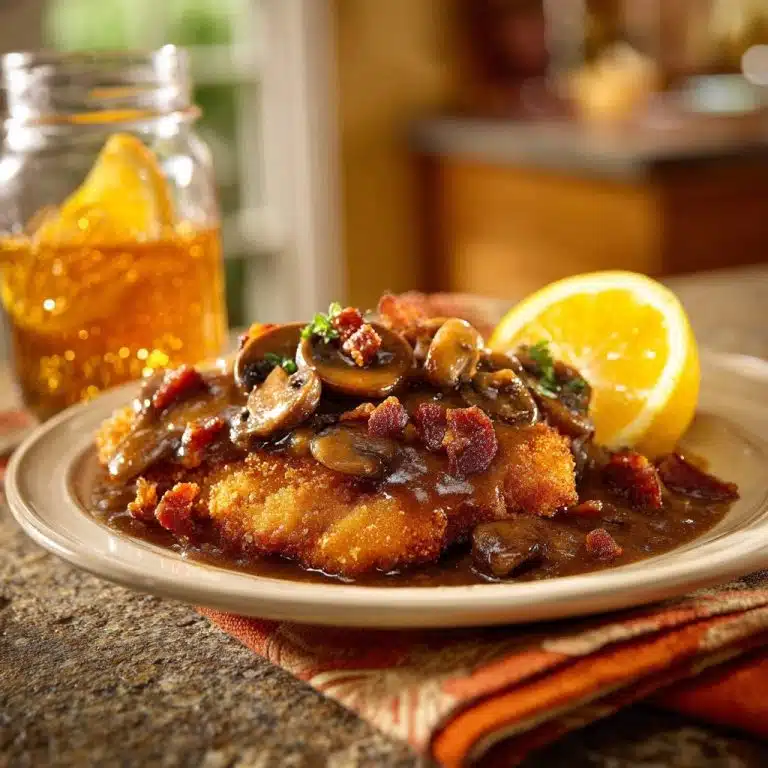 Paniertes Hähnchenfilet mit cremiger Pilzsoße: Perfekt knusprig genießen