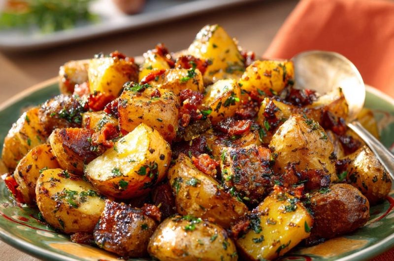 Rustikale Bratkartoffeln mit Speck und Kräutern