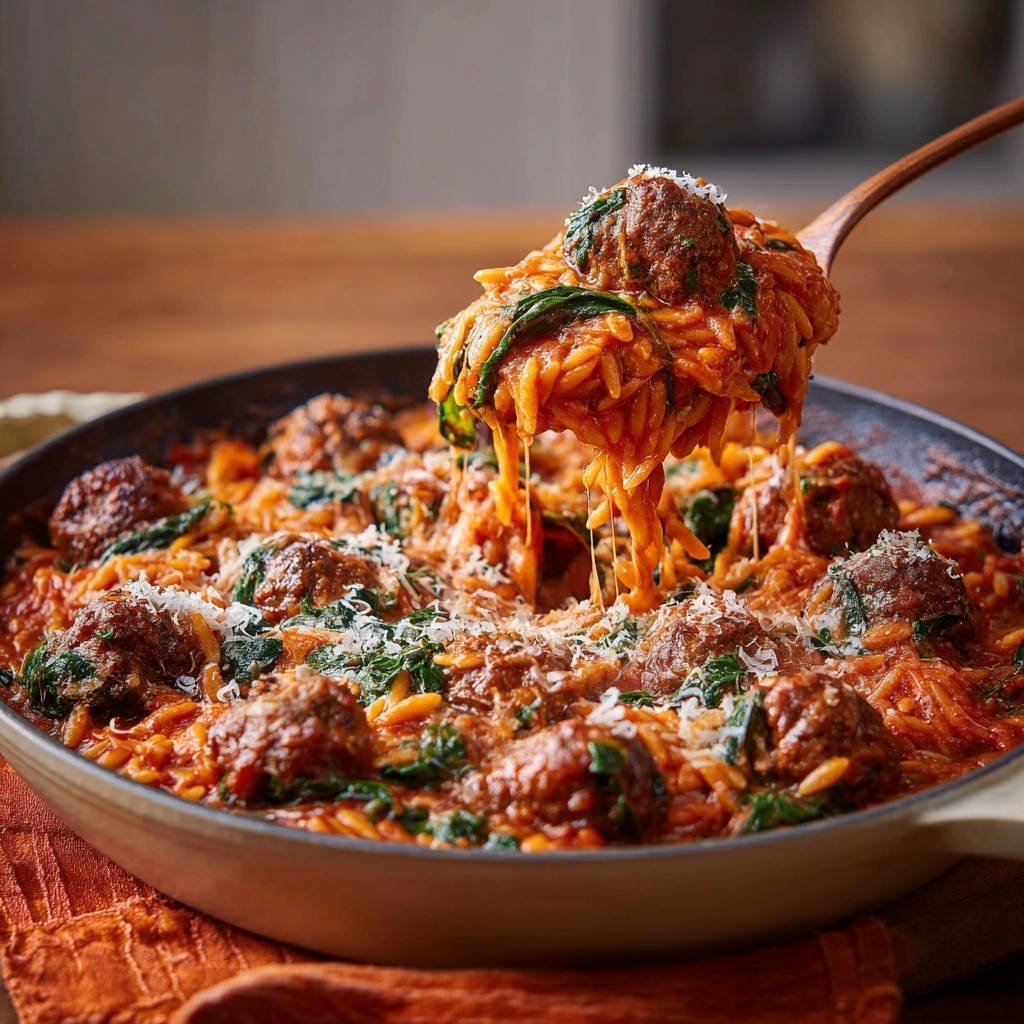 Saftige Hackbällchen mit Orzo und Spinatpfanne: Nie wieder klebrige ...