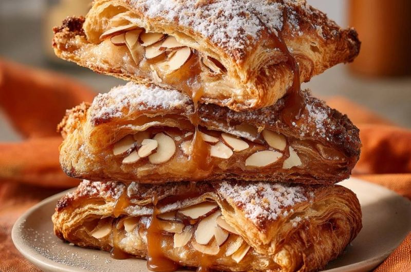 Apfel-Mandel-Croissants mit Karamell