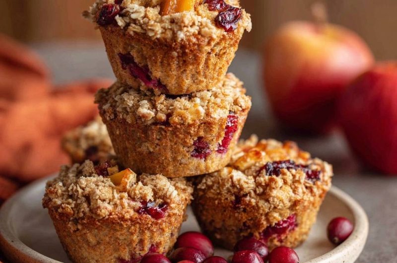 Cranberry-Aprikosen-Hafer-Muffins (Garantiert jedes Mal fluffig)