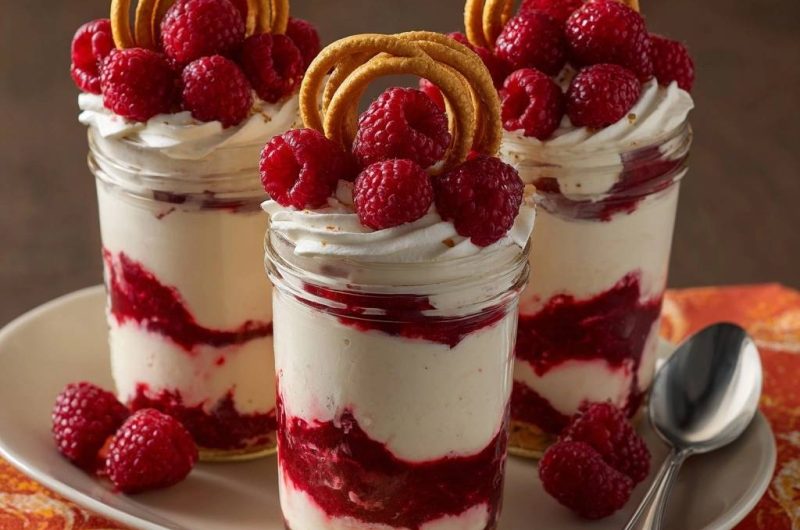 Himbeer-Pretzel-Traum im Glas (Der Anti-Matsche-Boden)