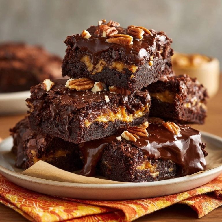 Karamell-Pekannuss-Brownies (Nie wieder auslaufendes Karamell!)