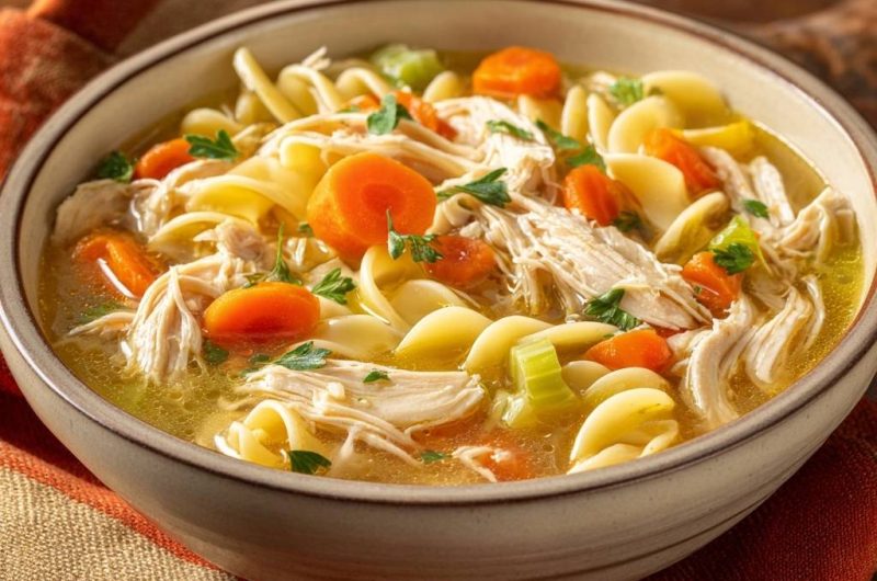 Klassische Hühnersuppe mit Nudeln