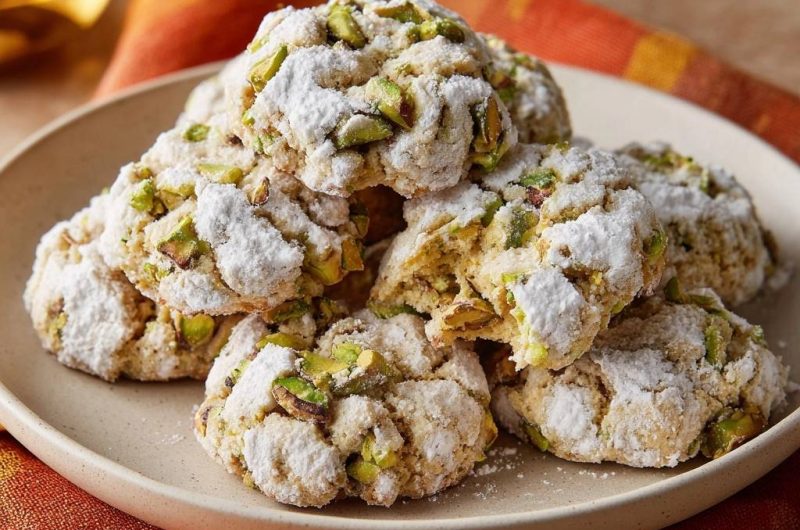 Pistazien-Schneekekse (Nie wieder bröselnde Kekse!)