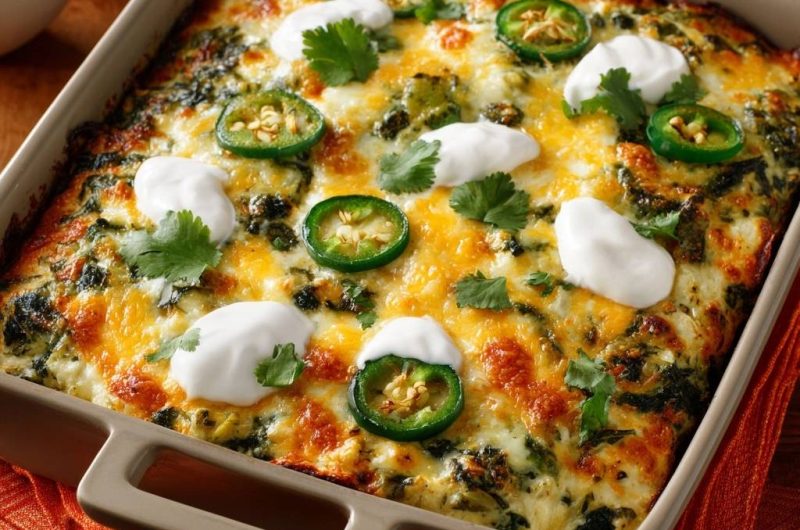 Spinat-Jalapeño-Käse-Auflauf