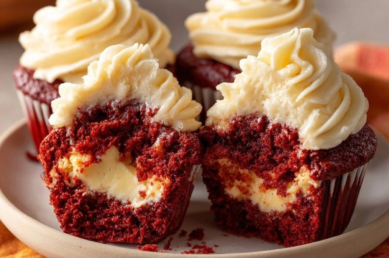 Red Velvet Cheesecake Cupcakes