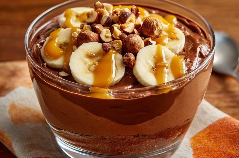 Schoko-Bananen-Haselnuss-Parfait