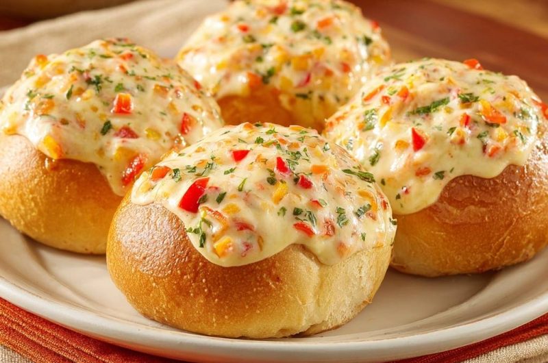 Cremige Paprika-Käse-Brötchen (Keine wässrige Soße mehr)