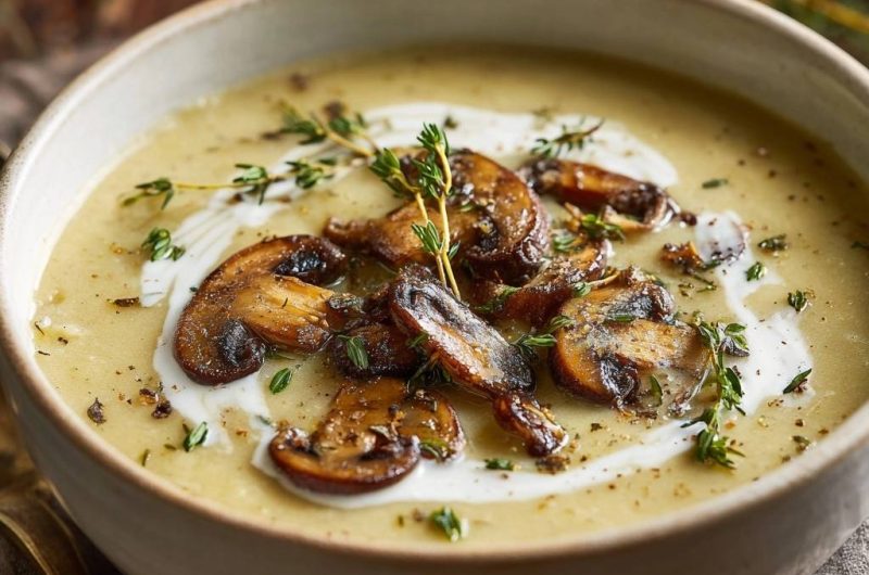 Cremige Pilz-Thymian-Suppe (Keine wässrige Pilzsuppe mehr)