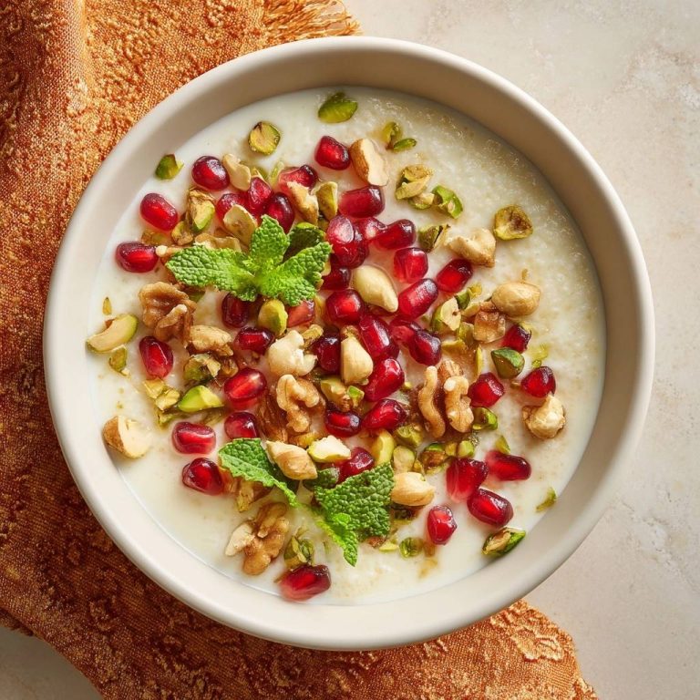 Cremiger Milchreis mit Granatapfel, Pistazien & Walnüssen