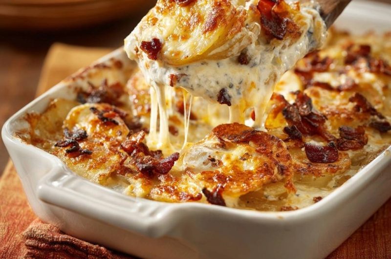 Cremiges Kartoffelgratin mit Speck