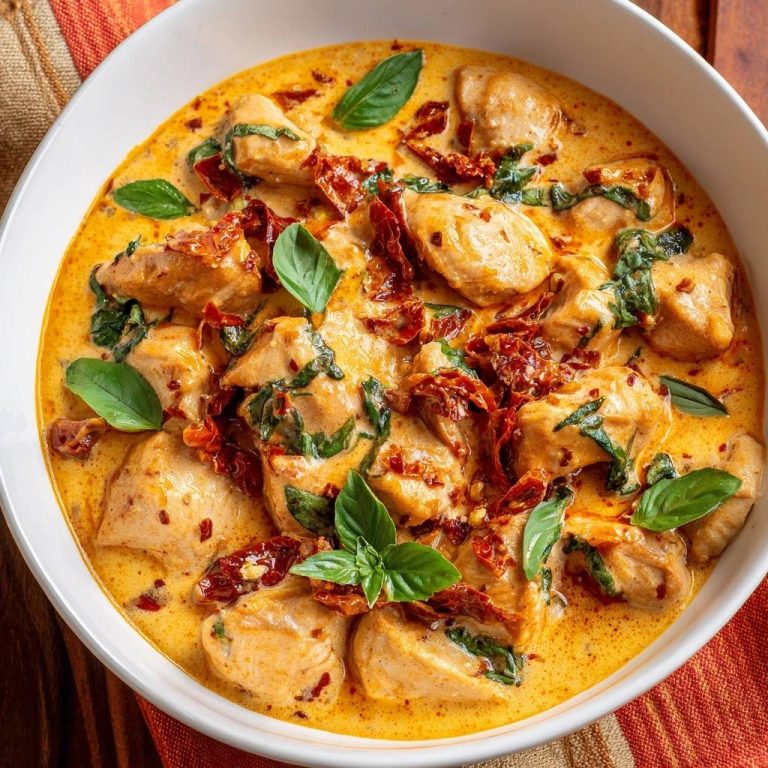 Cremiges Sonnentomaten-Hähnchen mit Basilikum – Saftig!