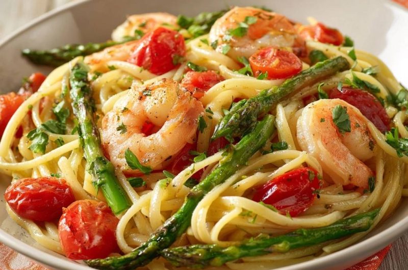 Garnelen-Spargel-Pasta (Nie wieder zähe Garnelen)